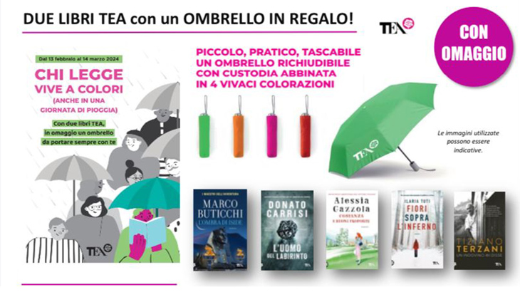 Promo Tea: Due libri = Un ombrello gratis